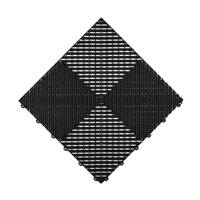 A Swisstrax Ribtrax Pro Jet Black Tile with a White background