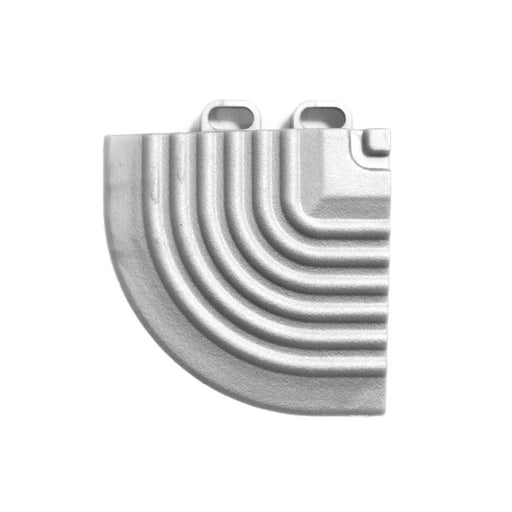 A Swisstrax Ribtrax Pro Pearl Silver Corner on a white background