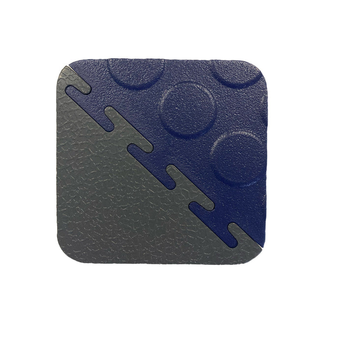 7mm T-Joint - E500 Coaster Sized Sample - Dark Grey Smooth & Blue Raised Disk
