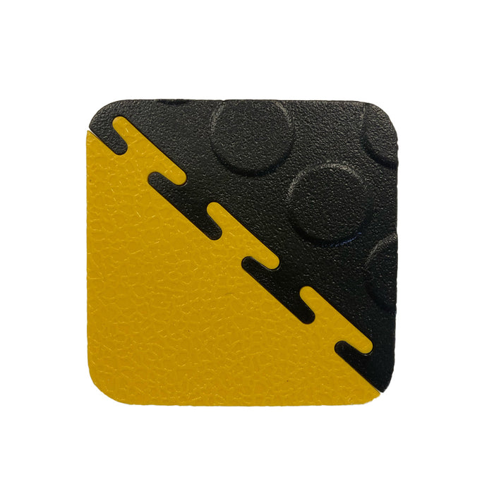 7mm T-Joint - E500 Coaster Sized Sample - Yellow Smooth & Black Raised Disk