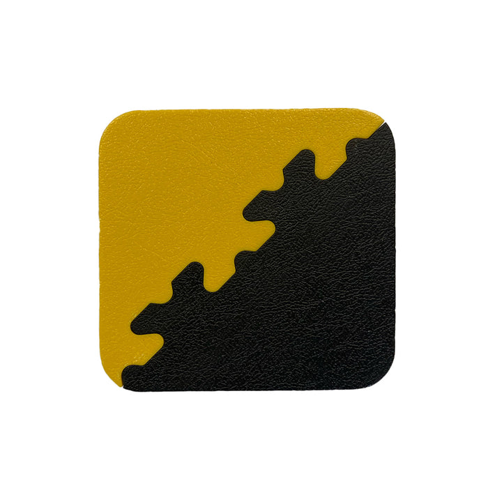 7mm X-Joint - Coaster Sized Sample - Black & Yellow Smooth