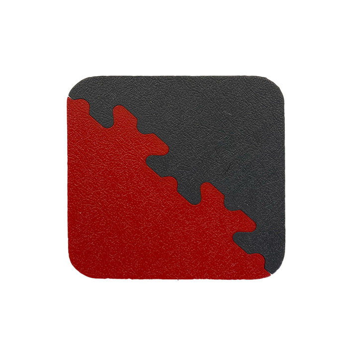 7mm X-Joint - Coaster Sized Sample - Red & Dark Grey Smooth